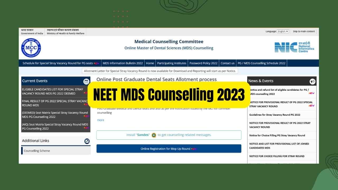 NEET MDS Counselling 2023 Date, Cutoff & How to Do Counselling Majhi
